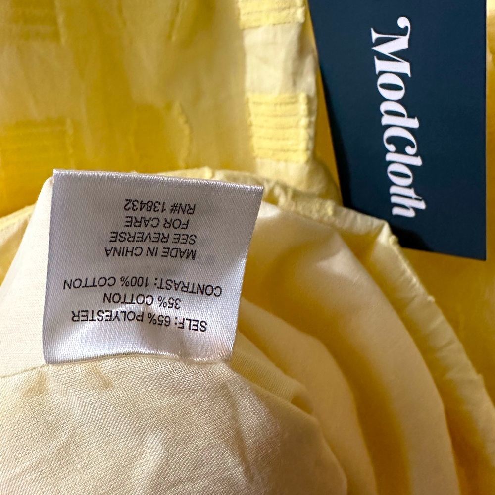 NWT Modcloth Pastel Yellow Everyday Vacay Dress Sleeveless w  Pockets 14 XL - Picture 7 of 8
